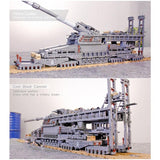 Heavy Gustav Railway Gun WW2 3846 Pieces 3 Soldiers