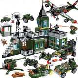 Military Base Playset WW2 1045 Pieces 12 Soldiers