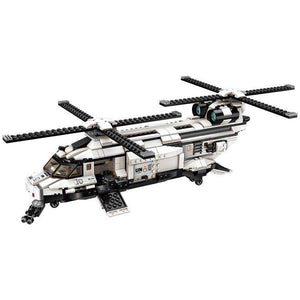 United Nations Playset Helicopter + Jeep + Bike 650 Pieces & 5 Soldiers