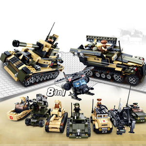 Army Playset 8in1 Vehicles 928 Pieces