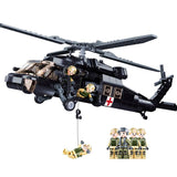 US Special Forces Black Hawk Helicopter Set 692pcs