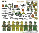 WW2 Minifigures Playset 8-Pack with Bike & Weapons-The Brick Armory