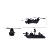 SWAT Team Playset Helicopter + Boat 1351 Pieces