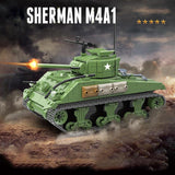 M4A1 Sherman US Tank 726 Pieces + Weapons