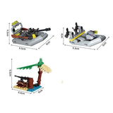 Military War Playset with Tank, Submarine, Helicopter & Boat 516 Pieces & 12 Soldiers