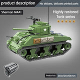 M4A1 Sherman US Tank 726 Pieces + Weapons