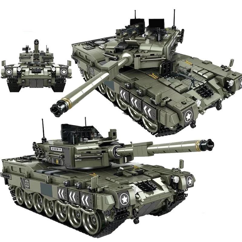 Leopard 2A7 minifigures shops military tank Army German Main Battle Building Sets Military Soldier Weapon Bricks Toy For Kids Gifts