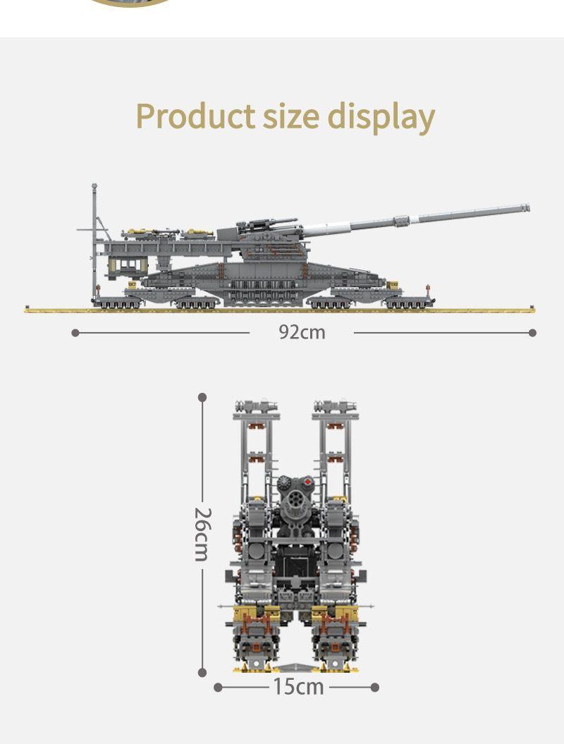 3846 Pcs Building Blocks 10005 German 80cm Railway Gun – Kids Toys