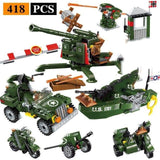 Military Playset WW2 798 Pieces 8 Soldiers